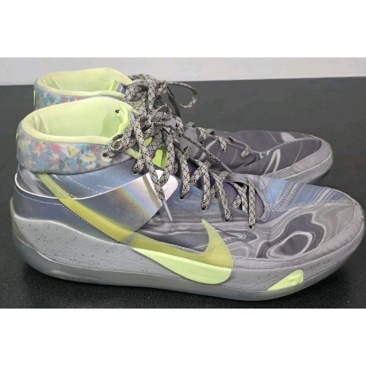 Nike Kd 13 'Play For The Future' Multicolor Cw3159-001 Men 14 Silver Retro Euc